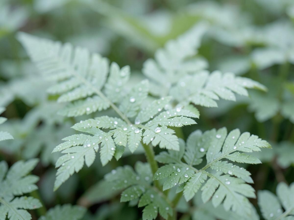 Folhas verdes com gotas de orvalho